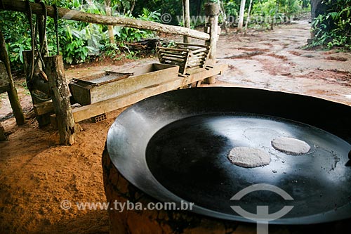 Preparing of tapioca - also known as beiju - wood stove  - Manaus city - Amazonas state (AM) - Brazil