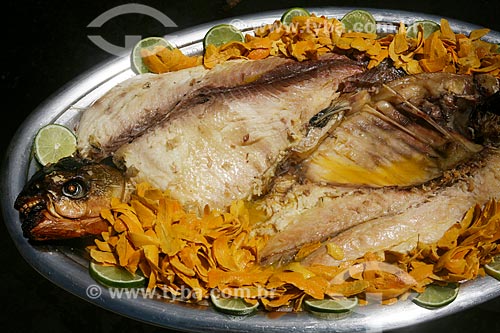  Baked fish with astrocaryum aculeatum  - Manaus city - Amazonas state (AM) - Brazil