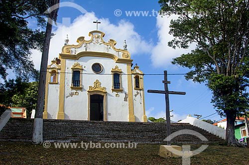  Facade of Nossa Senhora dos Remedios Church (1506) - where the first Mass was held in closed environment in Brazil  - Fernando de Noronha city - Pernambuco state (PE) - Brazil
