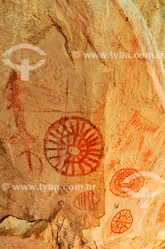  Rupestrian drawings - Grutas das Araras Archaeological Site  - Serranopolis city - Goias state (GO) - Brazil