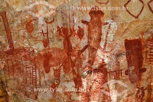  Rupestrian drawings - Grutas das Araras Archaeological Site  - Serranopolis city - Goias state (GO) - Brazil