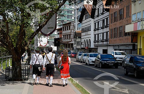  People with German costumes during Oktoberfest  - Blumenau city - Santa Catarina state (SC) - Brazil