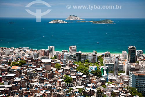  Cantagalo Slum, Ipanema neighborhood and Natural Monument of Cagarras Island in the background  - Rio de Janeiro city - Rio de Janeiro state (RJ) - Brazil