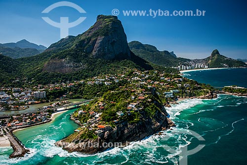  Aerial photo of Joatinga Bridge with the Rock of Gavea in the background  - Rio de Janeiro city - Rio de Janeiro state (RJ) - Brazil