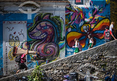  Graffiti - Pedra do Sal - also known as Largo Joao da Baiana  - Rio de Janeiro city - Rio de Janeiro state (RJ) - Brazil