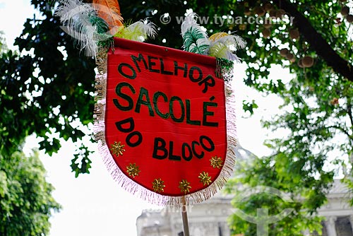 Banner of Cordao do Boitata carnival street troup during parade - Assembleia Street  - Rio de Janeiro city - Rio de Janeiro state (RJ) - Brazil