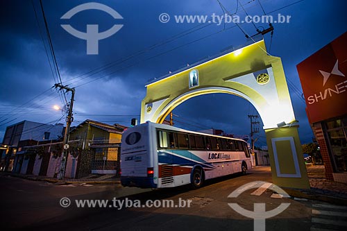  Pilgrims bus passing by Salesian Arc  - Juazeiro do Norte city - Ceara state (CE) - Brazil