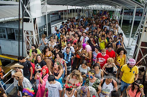  Revelers at the station of barges of Praça XV during Carnival  - Rio de Janeiro city - Rio de Janeiro state (RJ) - Brazil