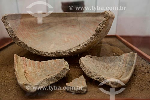  Polychrome ceramic Kariri found in Tabuleiro Farm (Altaneira - CE) on exhibition - Casa Grande Foundation - Homem Kariri Memorial  - Nova Olinda city - Ceara state (CE) - Brazil