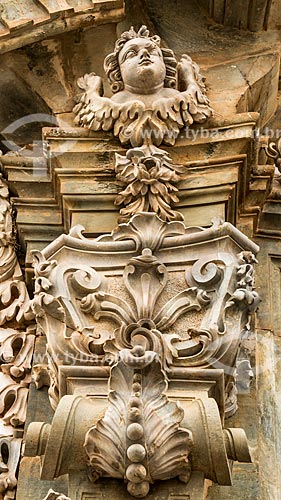  Detail of facade of Sao Francisco de Assis Church (1774)  - Sao Joao del Rei city - Minas Gerais state (MG) - Brazil