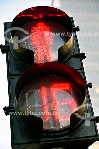  Traffic light with countdown timer  - Santiago city - Santiago Province - Chile