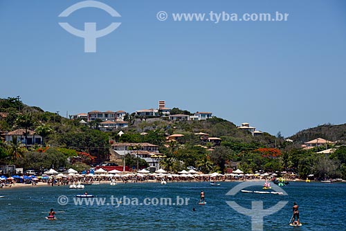  View of houses - Ferradura Beach (Horseshoe Beach) waterfront  - Armacao dos Buzios city - Rio de Janeiro state (RJ) - Brazil