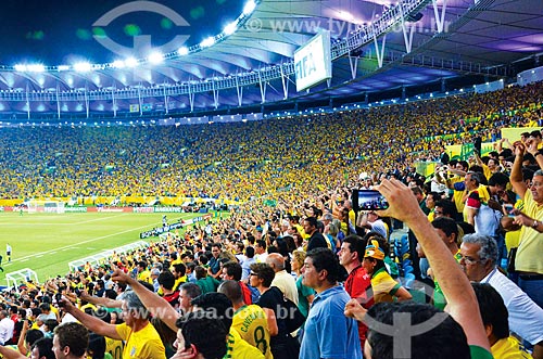  Fan - game between Brasil x Spain by final match of Confederations Cups the Journalist Mario Filho Stadium - also known as Maracana  - Rio de Janeiro city - Rio de Janeiro state (RJ) - Brazil