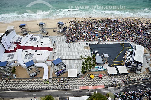  Top view of stage - Copacabana Beach during the World Youth Day (WYD)  - Rio de Janeiro city - Rio de Janeiro state (RJ) - Brazil