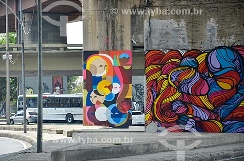  Graffiti in pillar of Gasometro Viaduct  - Rio de Janeiro city - Rio de Janeiro state (RJ) - Brazil