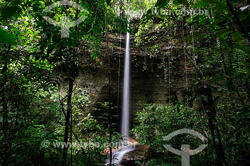  View of maroaga waterfall and cave  - Presidente Figueiredo city - Amazonas state (AM) - Brazil