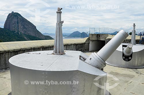  Cannons - Duque de Caxias Fort - also known as Leme Fort - Environmental Protection Area of Morro do Leme - with the Sugar Loaf in the background  - Rio de Janeiro city - Rio de Janeiro state (RJ) - Brazil