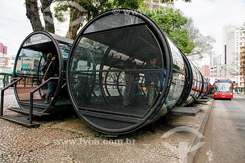  Tubular station of articulated buses - also known as the Tube Station - Rui Barbosa Square  - Curitiba city - Parana state (PR) - Brazil
