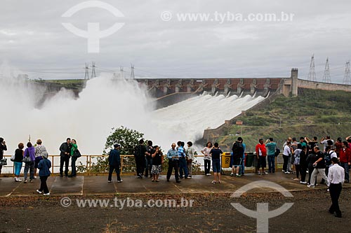  Tourists - dam of Itaipu Hydrelectric Plant  - Foz do Iguacu city - Parana state (PR) - Brazil