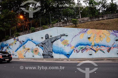  Graffiti near to Engineer Raymundo de Paula Soares Tunnel - also known as Covanca Tunnel  - Rio de Janeiro city - Rio de Janeiro state (RJ) - Brazil