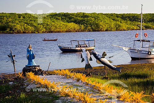  Yemanja statue - Canavieiras Port - on the banks of Pardo River  - Canavieiras city - Bahia state (BA) - Brazil