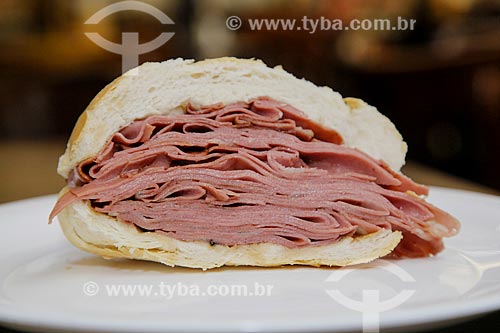  Mortadella sandwich for sale in the municipal market  - Sao Paulo city - Sao Paulo state (SP) - Brazil