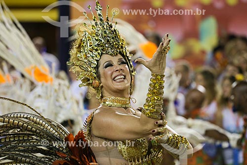  Parade of Gremio Recreativo Escola de Samba Beija-Flor de Nilopolis Samba School - actress Claudia Raia - Godmother Battery  - Rio de Janeiro city - Rio de Janeiro state (RJ) - Brazil