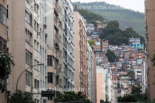  View of Raul Pompeia Street buildings with Pavao Pavaozinho slum in the background  - Rio de Janeiro city - Rio de Janeiro state (RJ) - Brazil