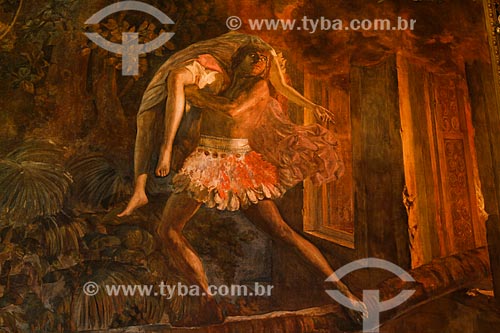 Panel known as Ceci and Peri - based on the opera The Guarany by Carlos Gomes - inside of salao nobre (noble hall) - Amazon Theatre  - Manaus city - Amazonas state (AM) - Brazil