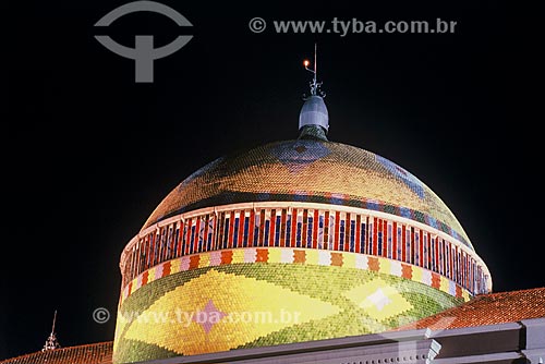  Facade of dome of the Amazon Theatre (1896)  - Manaus city - Amazonas state (AM) - Brazil