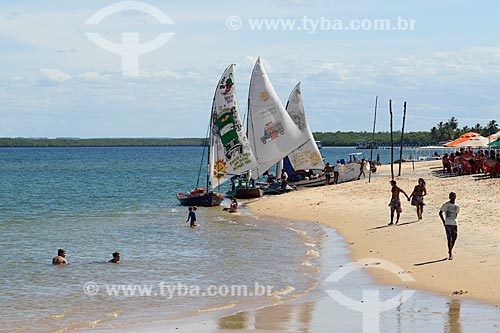  Rafts - Barra do Cunhau waterfront  - Tibau do Sul city - Rio Grande do Norte state (RN) - Brazil