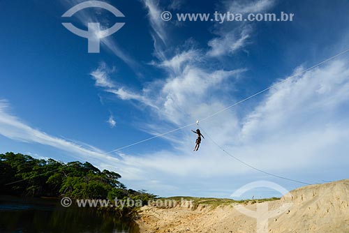 Child - zipline on the banks of Guaju River  - Baia Formosa city - Rio Grande do Norte state (RN) - Brazil