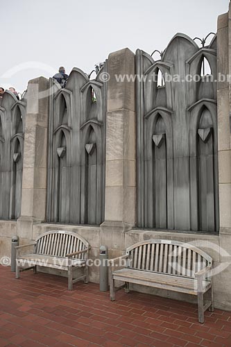  Detail of art deco architecture - terrace of the top of the rock - mirante of Rockefeller Center  - New York city - New York - United States of America