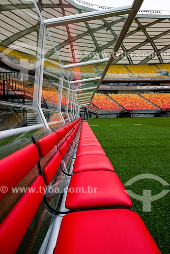  Details of reserves bench of Arena Amazonia Vivaldo Lima (2014) after the reforms for the World Cup in Brazil  - Manaus city - Amazonas state (AM) - Brazil
