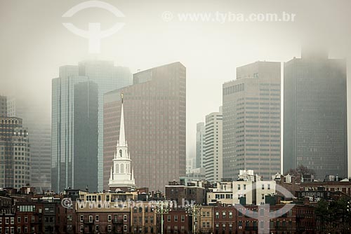  Tower of Christ Church in the City of Boston - where soldiers warned that the British army were marching to Lexington and Concord, during the American Revolution  - Boston city - Massachusetts state - United States of America