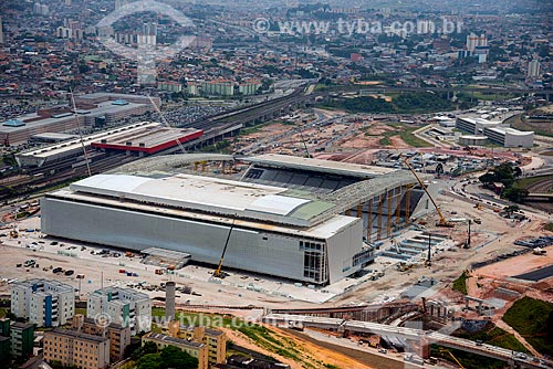  Aerial photo of the works of Corinthians Arena and surroundings  - Sao Paulo city - Sao Paulo state (SP) - Brazil