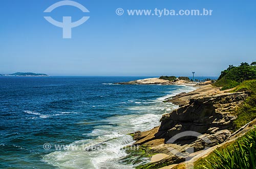  View of Diabo Beach (Devil Beach) from old Fort of Copacabana (1914-1987), current History Museum Army  - Rio de Janeiro city - Rio de Janeiro state (RJ) - Brazil