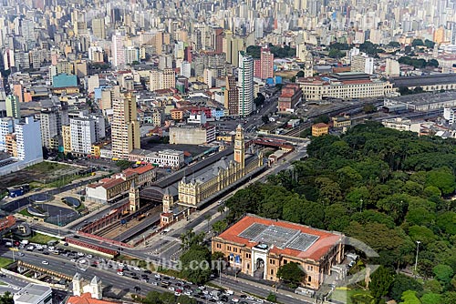  Aerial photo of Pinacoteca of Sao Paulo State, Luz Park and Luz Station  - Sao Paulo city - Sao Paulo state (SP) - Brazil