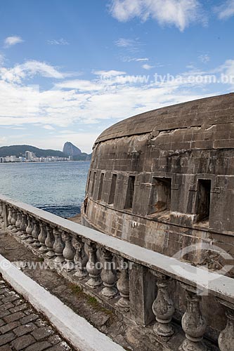  Inside of the old Fort of Copacabana (1914-1987), current Historical Museum Army - with the Sugar Loaf in the background  - Rio de Janeiro city - Rio de Janeiro state (RJ) - Brazil