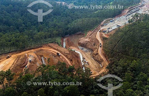  Aerial photo of construction site of noth snippet of Mario Covas Beltway near to Cantareira Mountain Range  - Guarulhos city - Sao Paulo state (SP) - Brazil