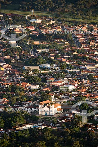  View of Matriz Church of Nossa Senhora do Rosario (1761) from Frota Hill - Pireneus Mountain Range  - Pirenopolis city - Goias state (GO) - Brazil