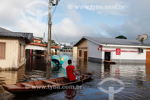  City of Anama during flooding of the Solimoes River  - Anama city - Amazonas state (AM) - Brazil