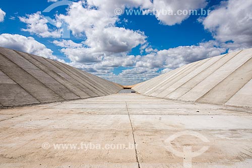  Irrigation channel near to pumping station EBI-2- part of the Project of Integration of Sao Francisco River  - Cabrobo city - Pernambuco state (PE) - Brazil