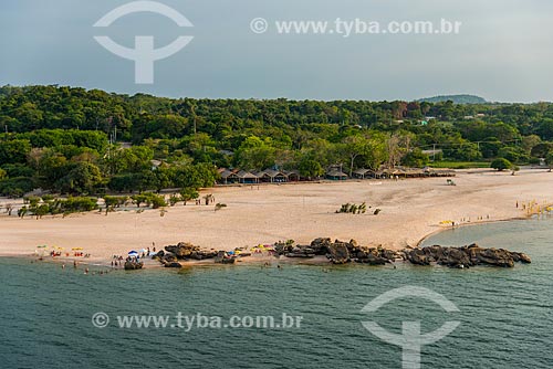  Aerial photo of Ponta de Pedra river beach - visible only in drought season  - Santarem city - Para state (PA) - Brazil