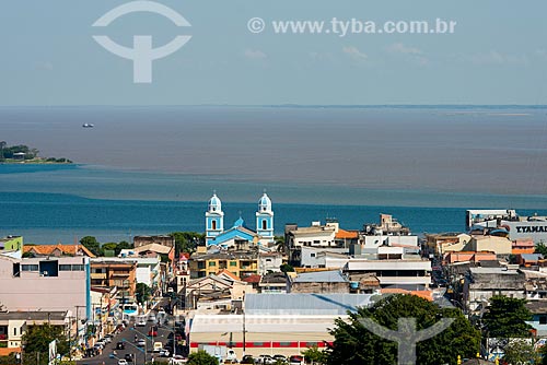  General view of Santarem city with the Nossa da Senhora da Conceicao Cathedral and the meeting of waters of Tapajos River and Amazonas River in the background  - Santarem city - Para state (PA) - Brazil