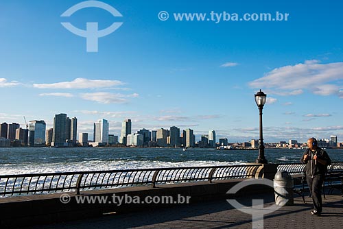  View of New York Bay waterfront from Battery Park  - New York city - New York - United States of America