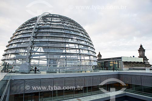 View of skylight - terrace of Palace of Reichstag (1894) - headquarters of German Parliament  - Berlin city - Berlin state - Germany