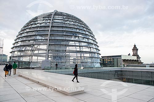  View of skylight - terrace of Palace of Reichstag (1894) - headquarters of German Parliament  - Berlin city - Berlin state - Germany