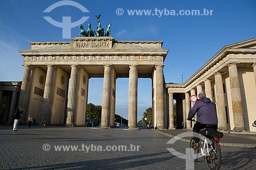  Cyclist near to Brandenburg Gate (XVIII century)  - Berlin city - Berlin state - Germany