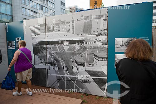  Exhibition in the outdoor about Cold war near of Checkpoint Charlie  - Berlin city - Berlin state - Germany